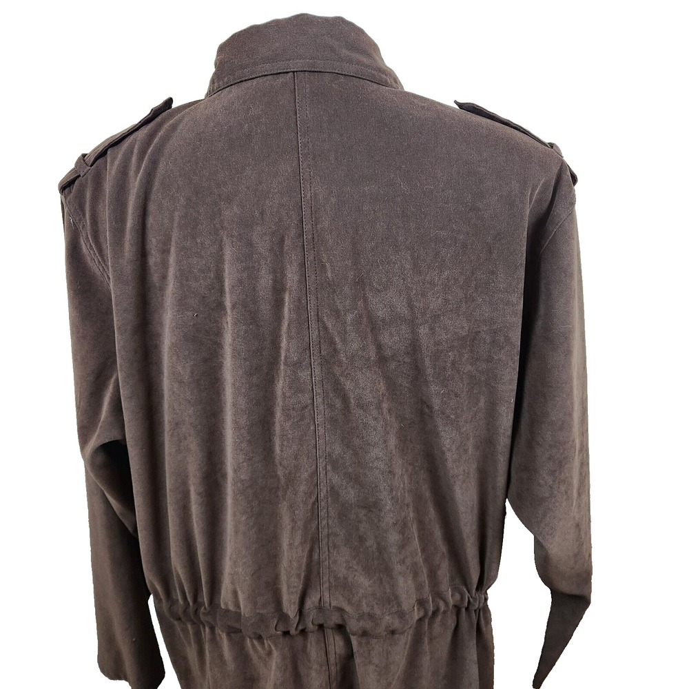 Denim & Co Moleskin Coat Womens Plus Sz 1X Brown 4 Pocket Button Front Jacket - Picture 13 of 16